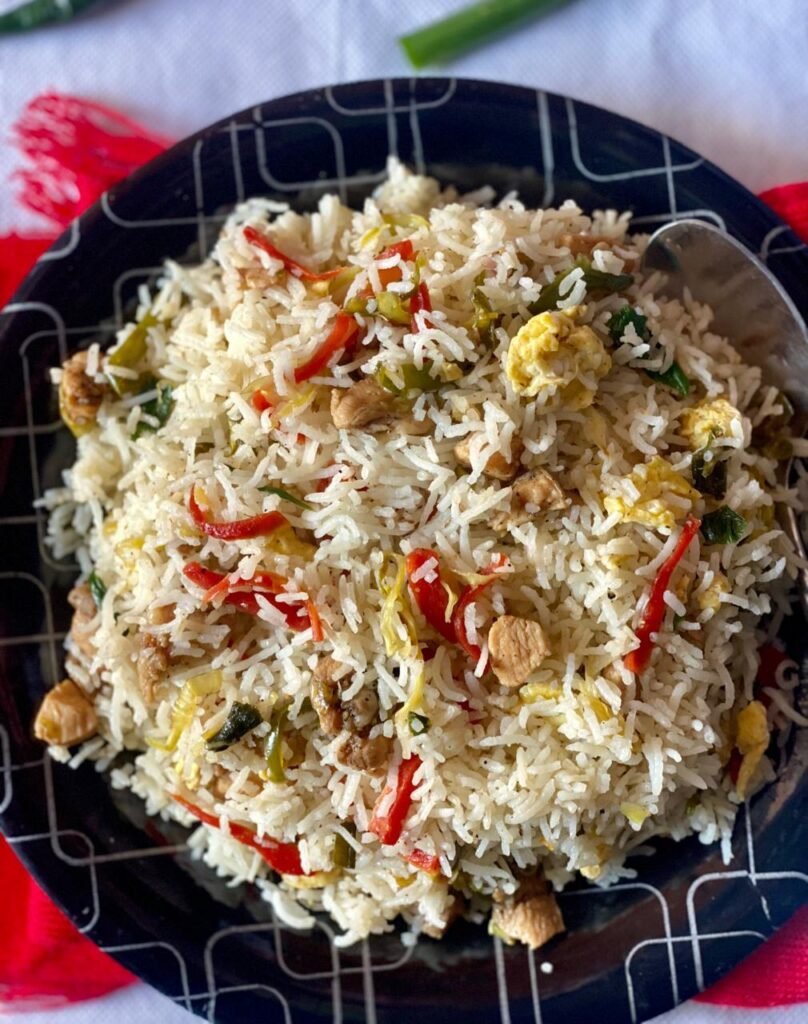 grilled chicken and fried rice