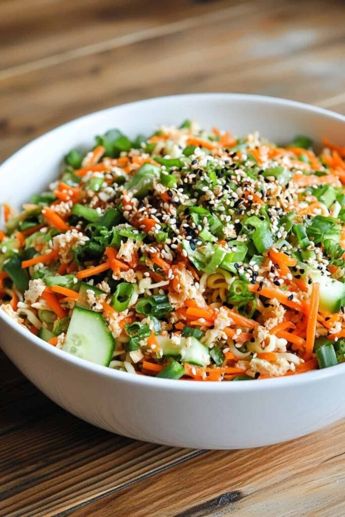 Cold sesame noodle bowl