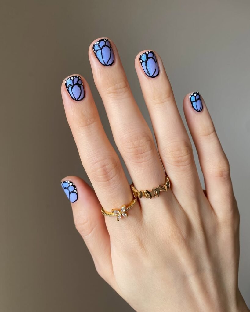 Short Butterfly inspired Nail Ideas