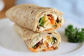 chicken and hummus wrap