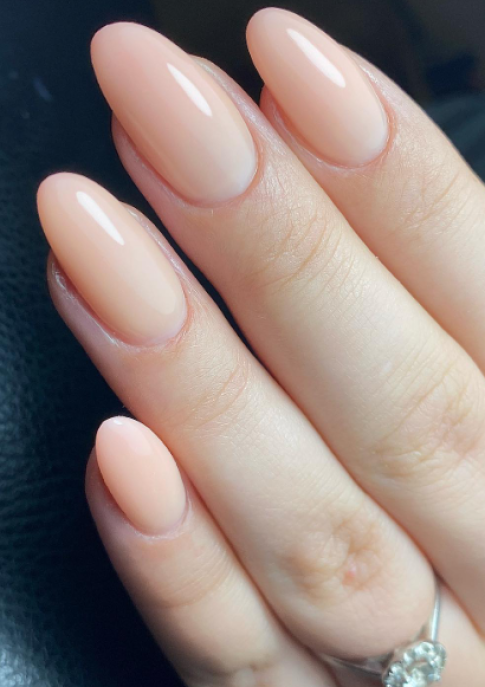 Light Pastel Peach Nails