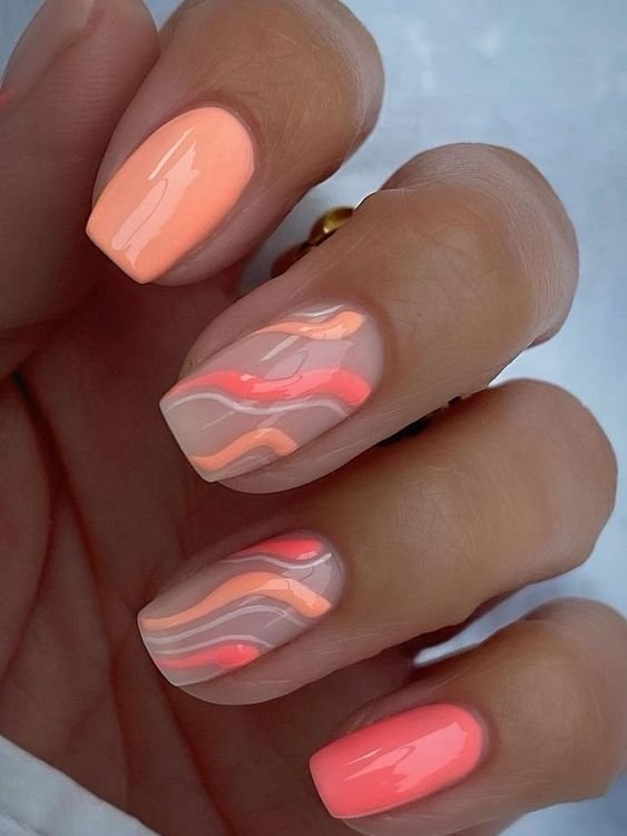 sweet spring nails peach