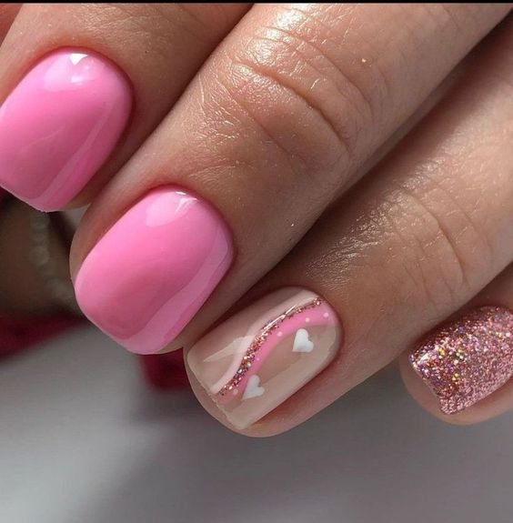 sweet spring nails pink