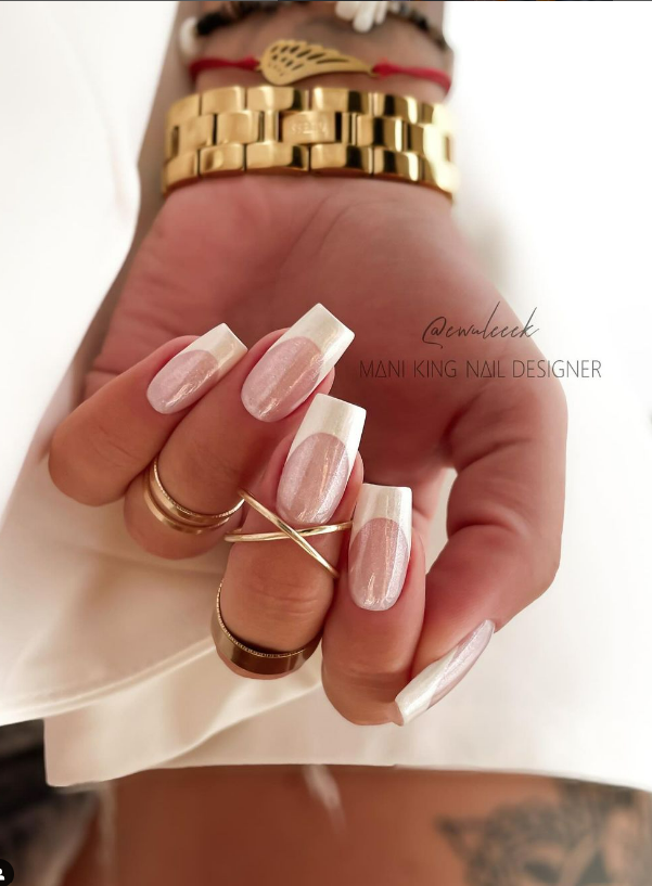Glossy Square French Tips