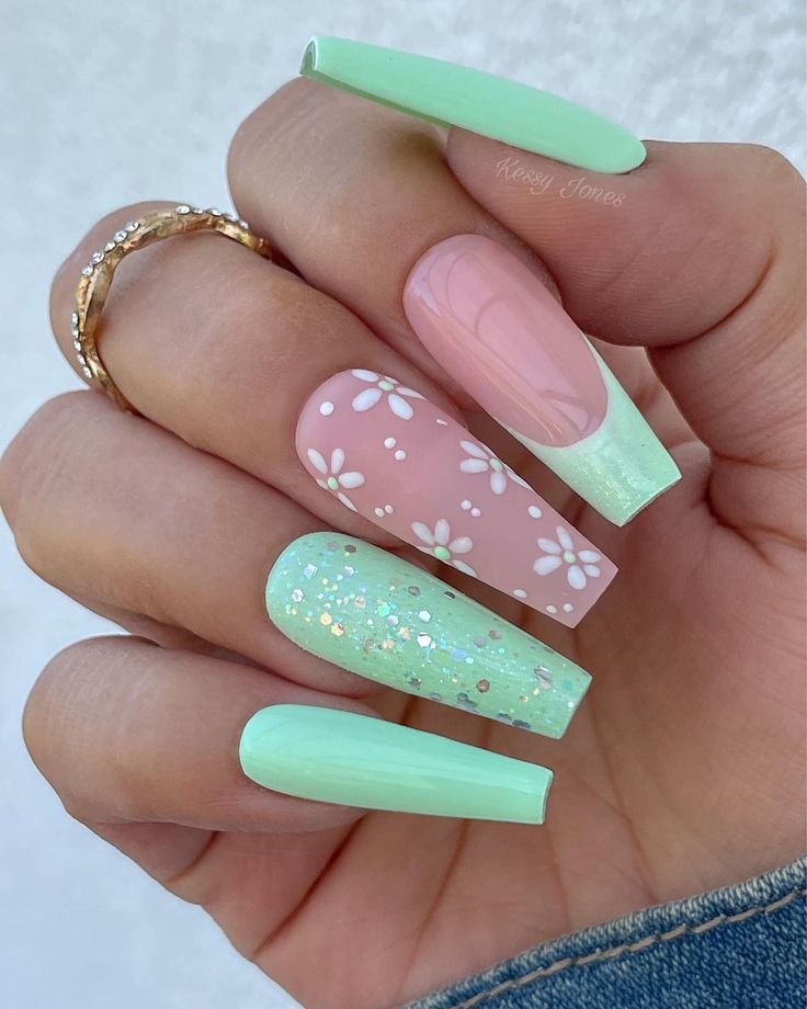 12 Cute Spring Coffin Nail Ideas