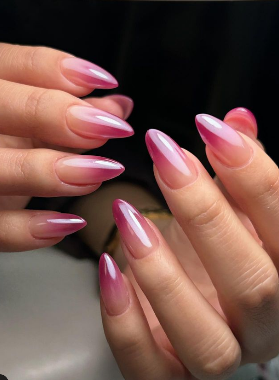 Ombre Pink to Neutral Nails