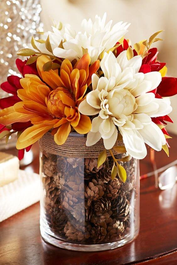 Pine Cone Vase Table Decor