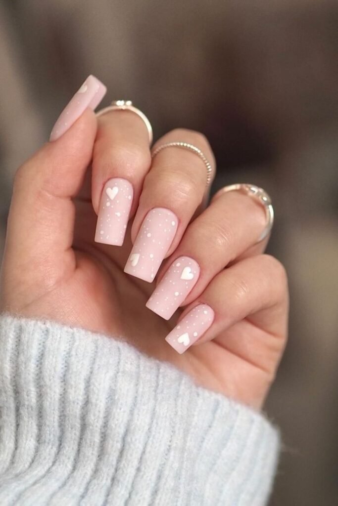 Subtle Pink Hearts and Dots